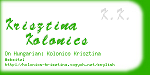 krisztina kolonics business card